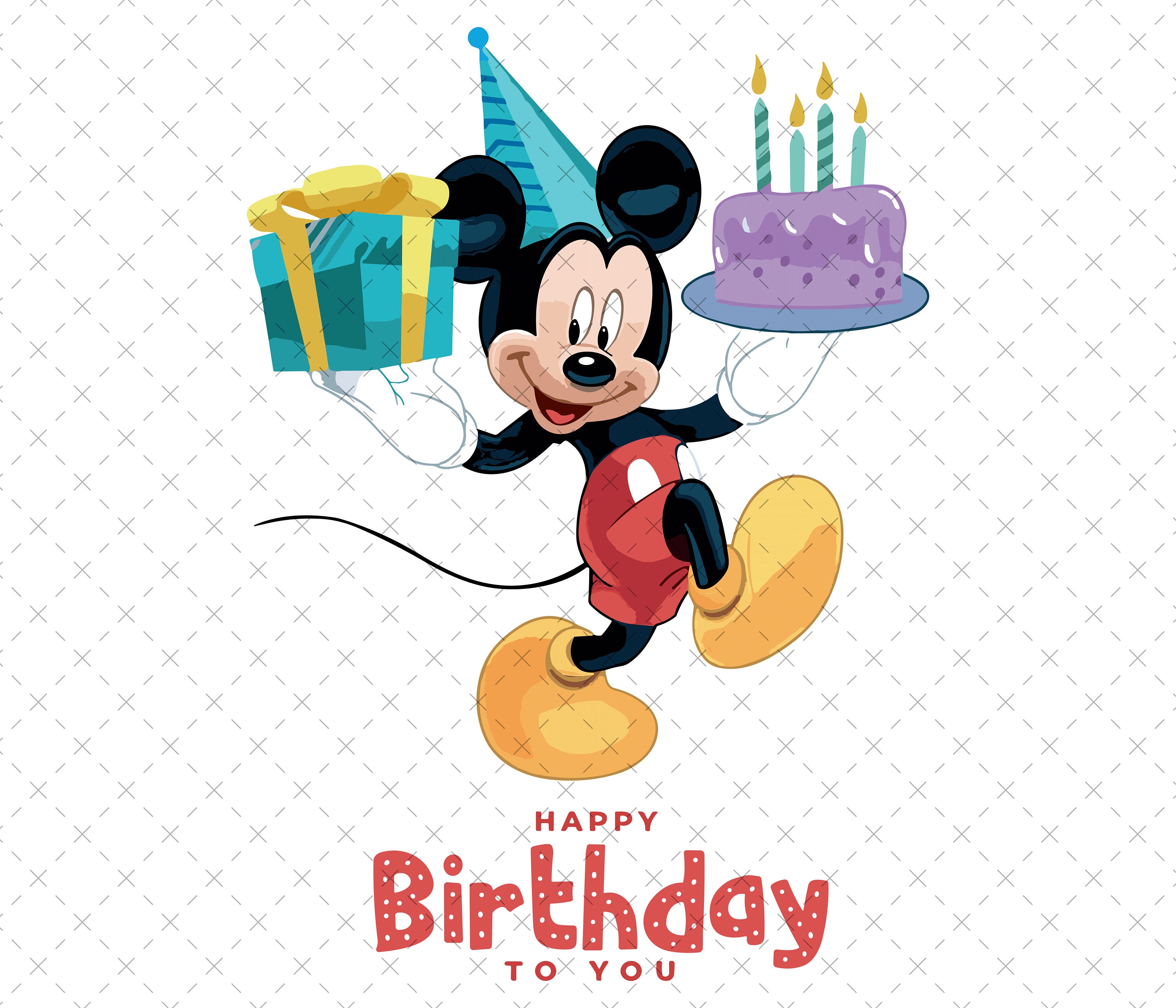 RENOX ミッキー　ハッピーバースデー ミッキーマウスの誕生日 SVG、ミッキーマウスの誕生日パーティー PNG