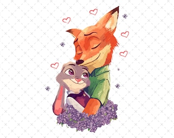 Judy and Nick Zootopia SVG Bundle, Family Vacation, Valentine's Day (SVG & PNG)