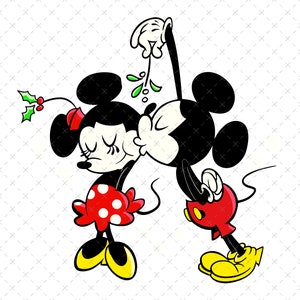 Mickey & Minnie Kissing SVG, Mouse SVG, Cut File - Digital Download svg png Design File Instant Vector