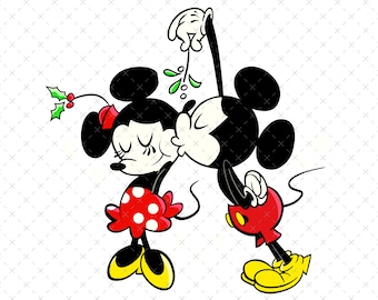Mickey & Minnie Kissing SVG, Mouse SVG, Cut File - Digital Download svg png Design File Instant Vector