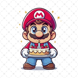 Super Mario Birthday PNG, Super Mario Birthday Boy SVG, Super Mario Birthday Party, Cute Mario Svg, Super Mario Birthday Invitation