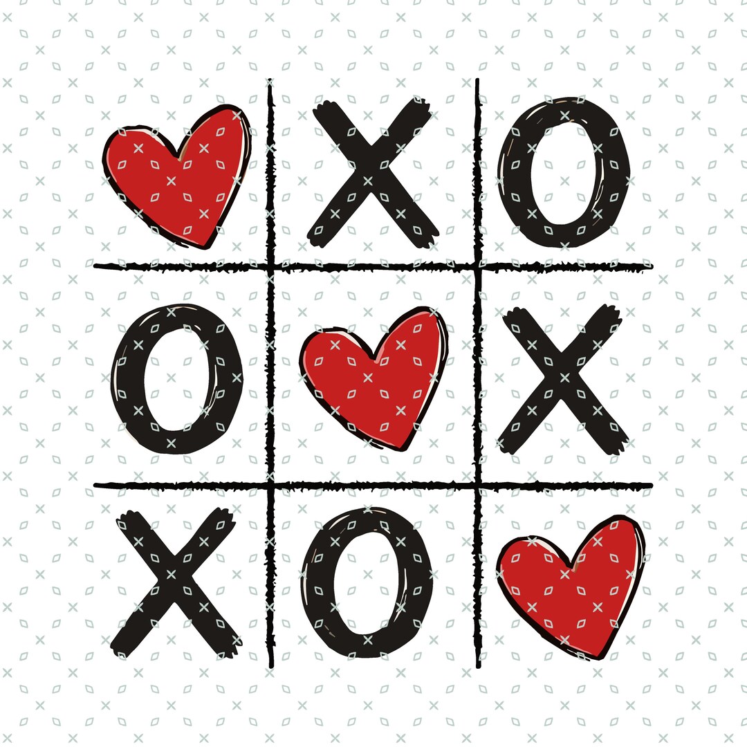 Tic Tac Toe Valentine PNG, XOXO Heart Game Design (digital Download) - Etsy