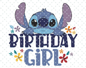 Stitch Birthday Girl Png, Happy Birthday Stitch Png, Birthday Lilo and Stitch Png, Cute Stitch Png, Stitch Clipart Png, Stitch Birthday Png