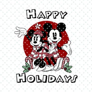 Mickey i Minnie Christmas Png, Wesołych Świąt, Sezon Bożonarodzeniowy Png, Nowy Rok 2025 Png, Cartoon Christmas Png, Myszka Christmas Png