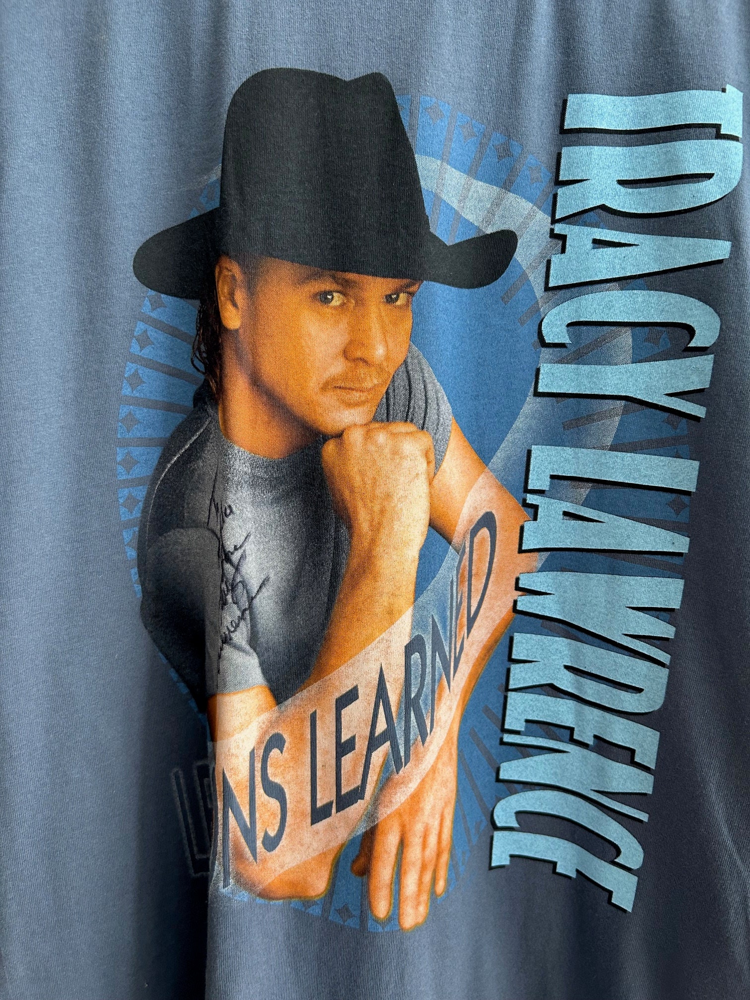 VINTAGE 90's Tracy Lawrence Concert T-shirt Autographed