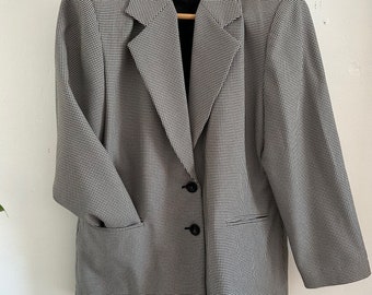 VINTAGE-Blazer mit Hahnentrittmuster HABERDASHERY Damenblazer mit Hahnentrittmuster in Schwarz und Weiß