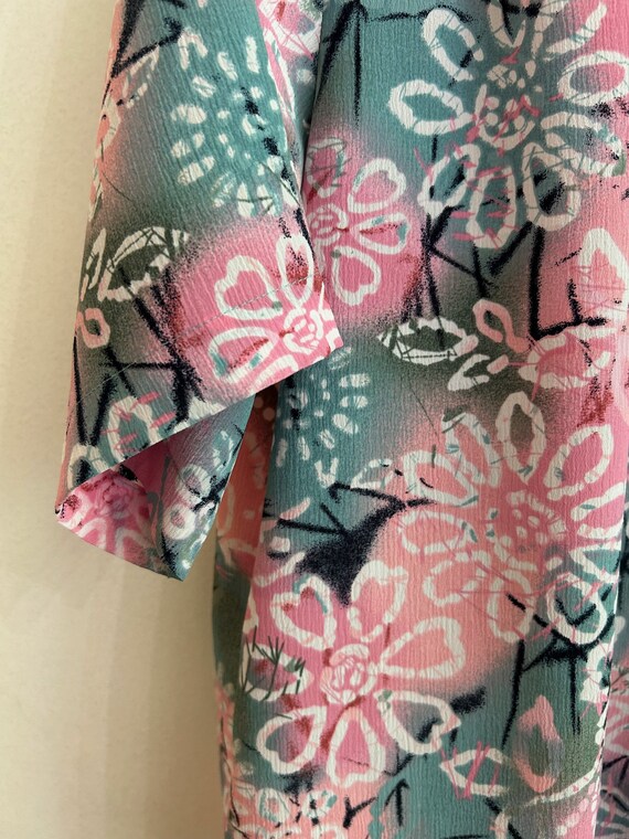 VINTAGE button up blouse pink floral size large w… - image 4