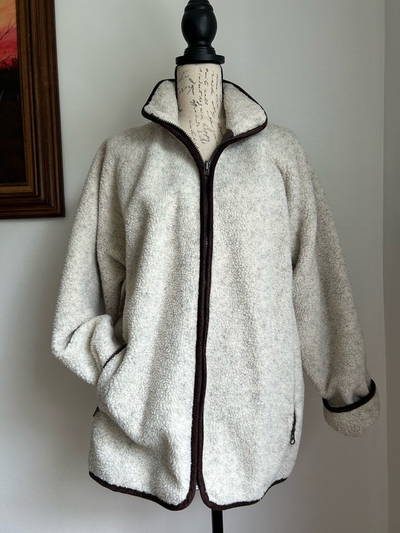 VINTAGE sherpa jacket silk lined women's size lar… - image 1
