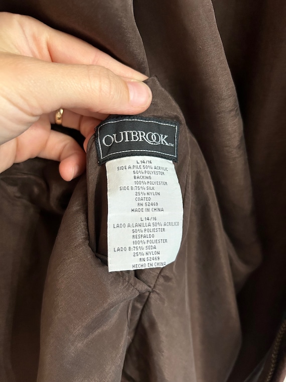 VINTAGE sherpa jacket silk lined women's size lar… - image 7