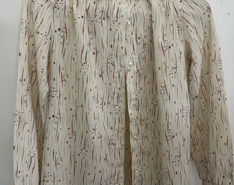 VINTAGE button up long sleeve vintage shirt women's vintage top