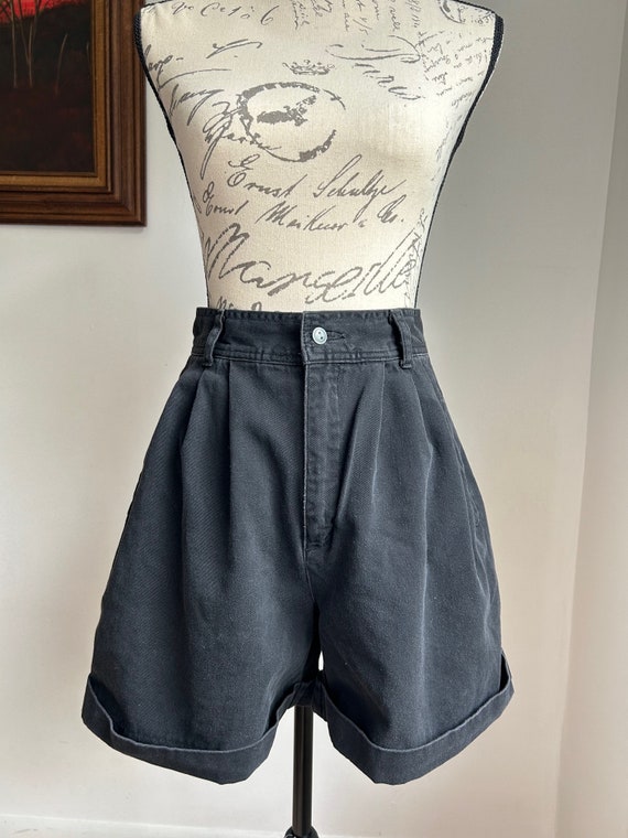 VINTAGE Esprit black denim shorts size 7/8 women's