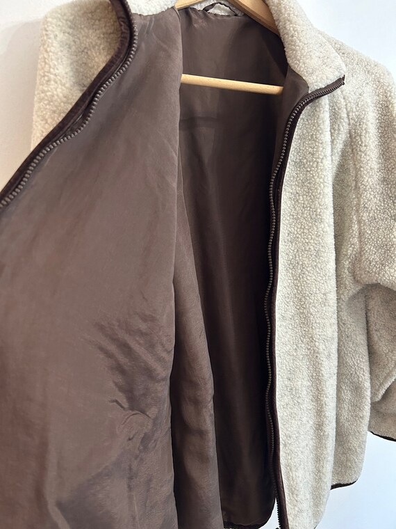 VINTAGE sherpa jacket silk lined women's size lar… - image 3