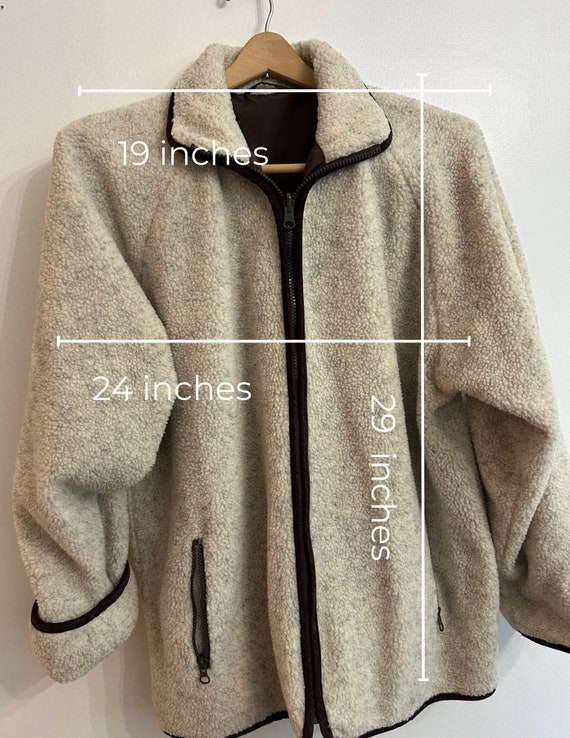 VINTAGE sherpa jacket silk lined women's size lar… - image 10
