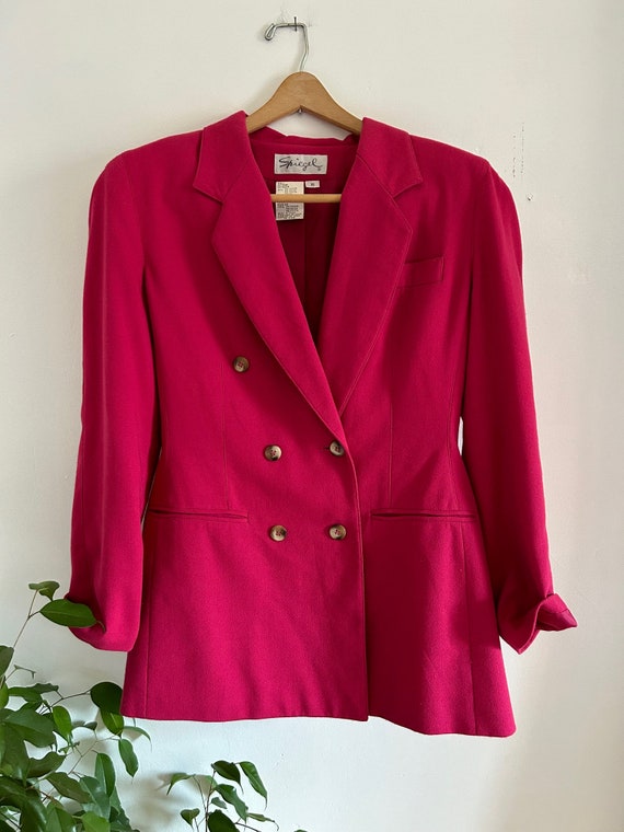 VINTAGE hot pink blazer womens vintage blazer long