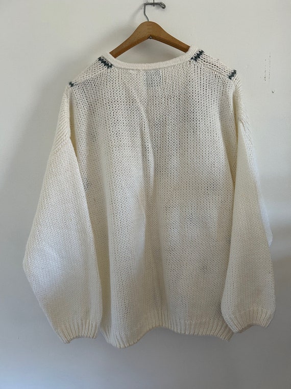 VINTAGE hand knit sweater floral sweater vintage … - image 2