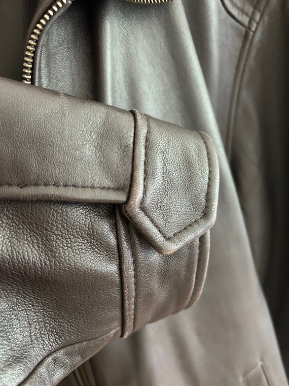VINTAGE leather coat zipper from men's size mediu… - image 7