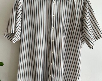 VINTAGE button up striped men's wear shirt 90's vintage dress shirt