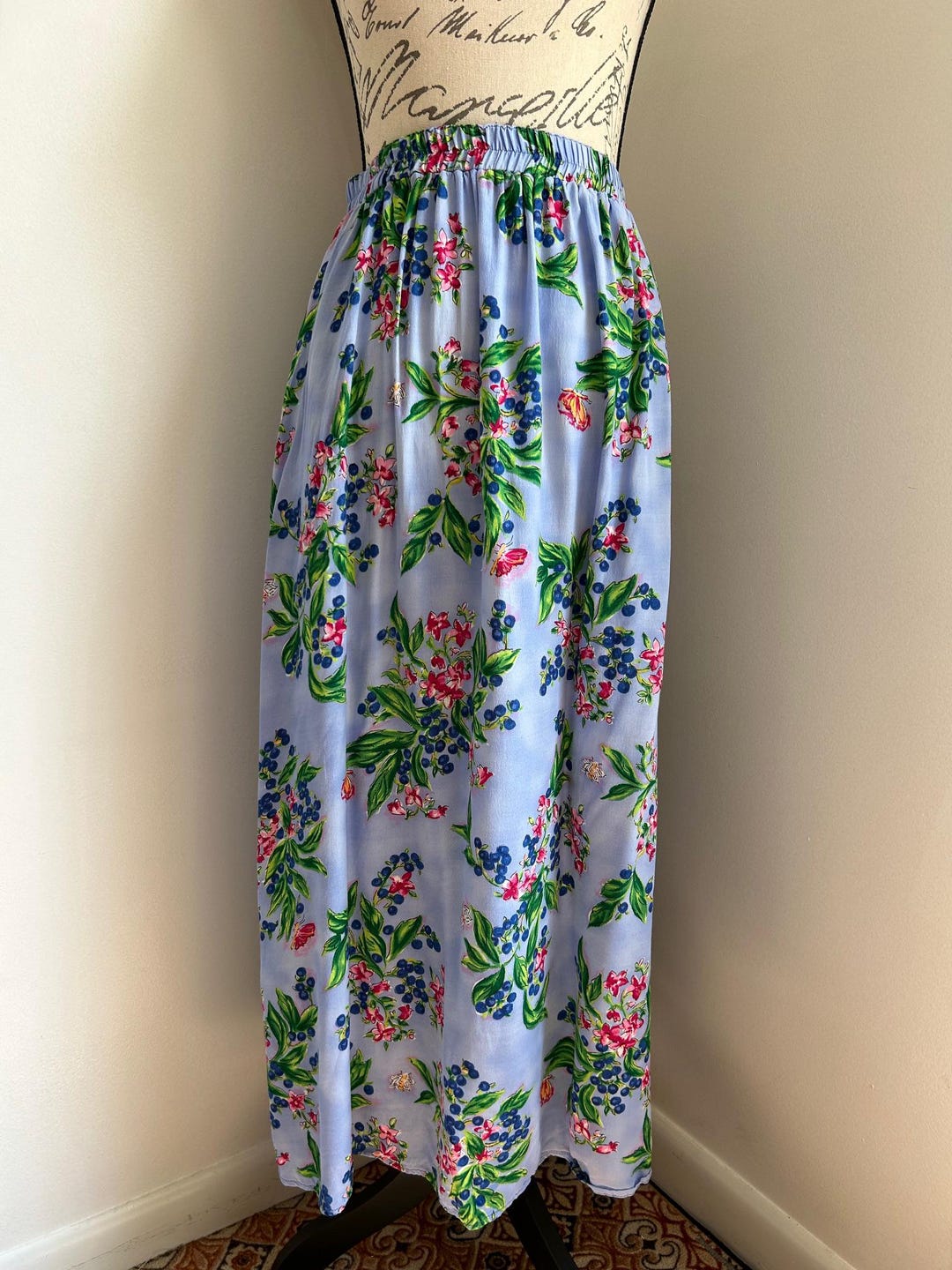 Afibi Women's Plus Size Maxi Skirt - High Waist Vintage Long Skirt With Pockets, Navy XL
