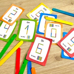 Popsicle Sticks Numbers Activity Game for Toddlers Montessori Printable Activities Preschool Printables for Kids Homeschool Resources
