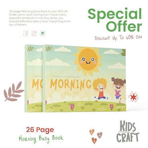 Toddler Busy Book, Morning Printable Preschool Activities, Homeschool Montessori Materials, Kids Learning Binder Activity, Quiet Book