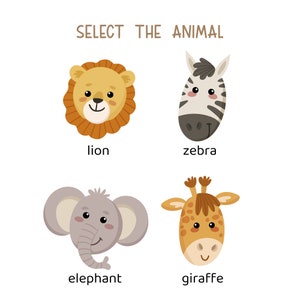 Printable Set of 3 Jungle Animal Personalized Name Wall Art Prints, Lion, Zebra, Giraffe, Elephant, Rainbow Nursery Kids Room Decor imagem 3