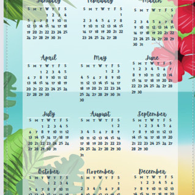 Free 2025 Annual Calendar Etsy