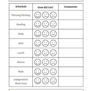 Editable Daily Behavior Chart for Classroom Home 16 Templates ...