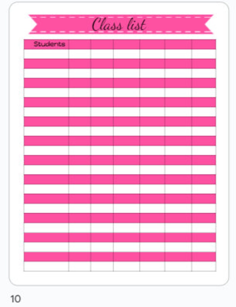 Class List Editable Printable 16 Student List Template Styles Student ...