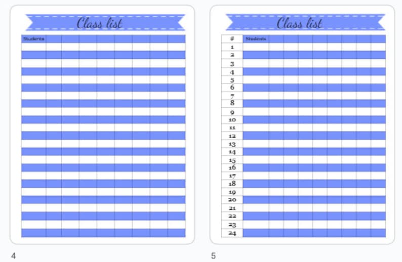 Class List Editable Printable 16 Student List Template Styles Student ...