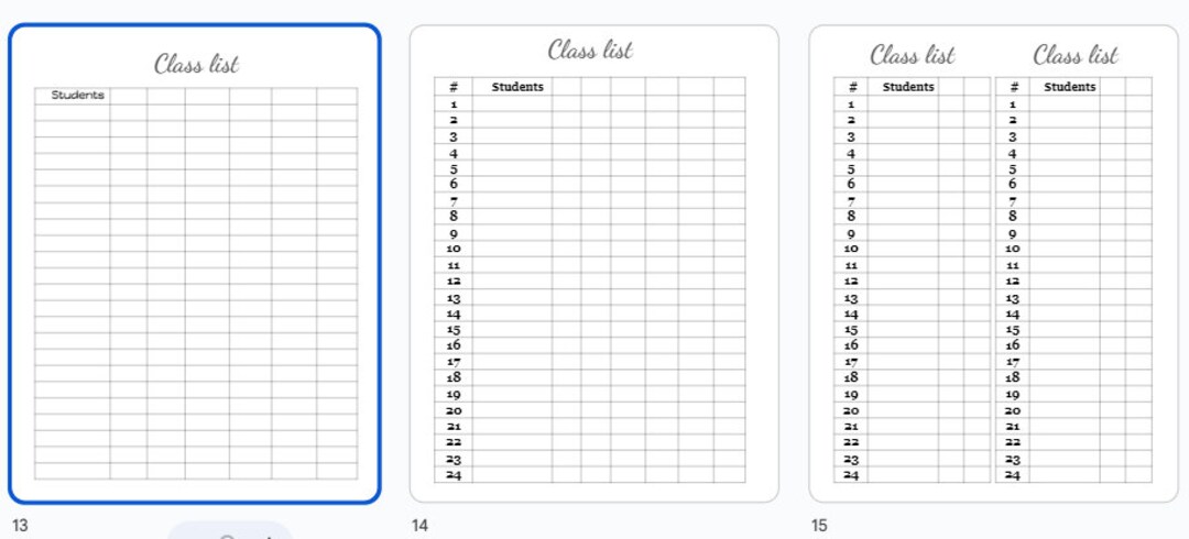 Class List Editable Printable 16 Student List Template Styles Student ...