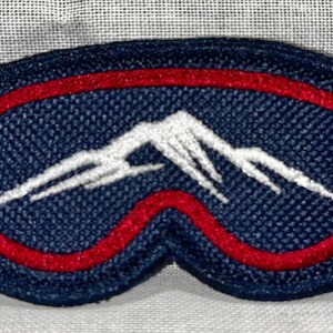 Ski Goggles Patch, Mountain Embroidered Iron On,  Gear Backpack Jacket