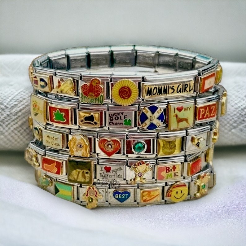 Italian Charms Bracelets, Mystery Italian Charm Bracelets Vintage