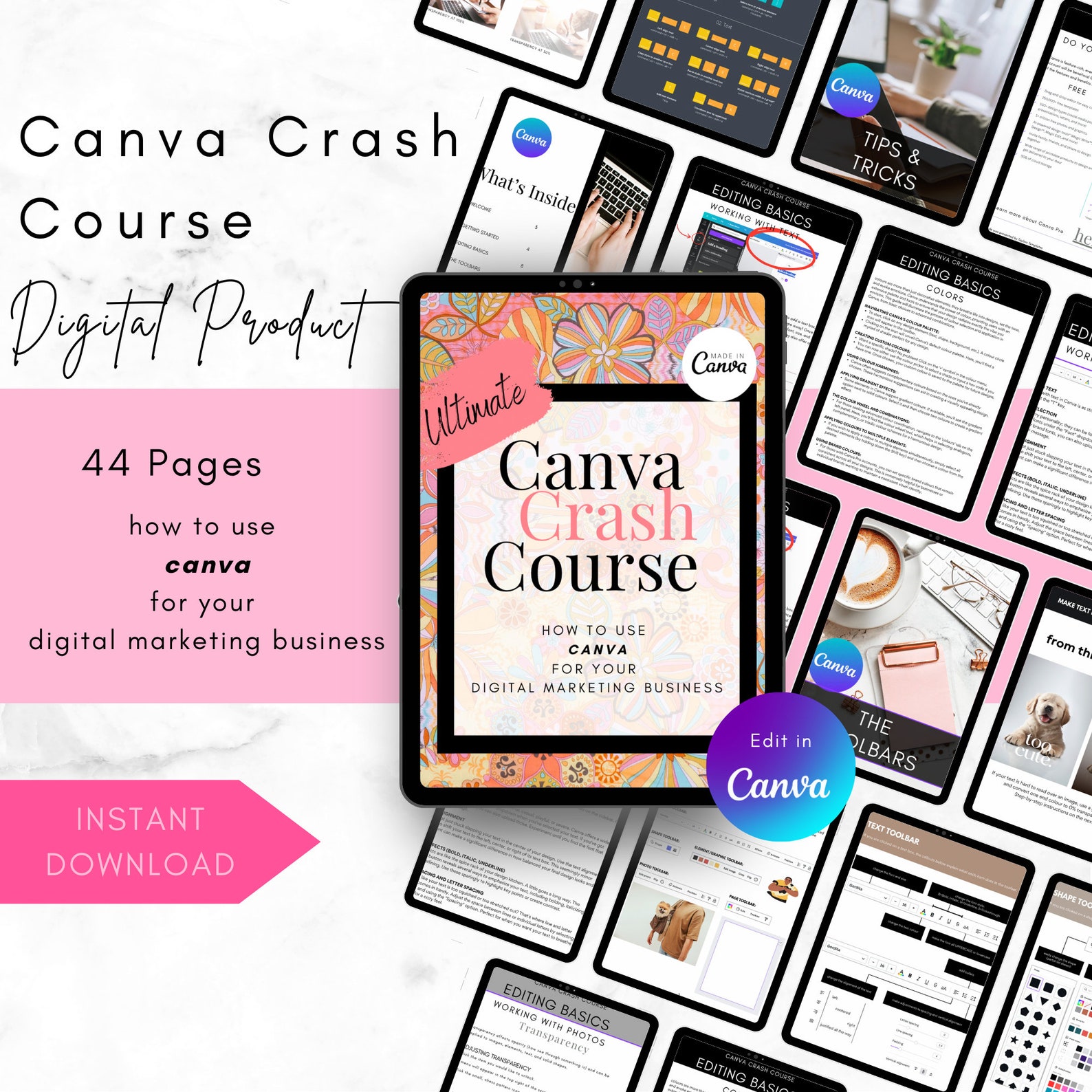 Canva 101: Crash Course With MRR Guide With Master Resell Rights MRR ...