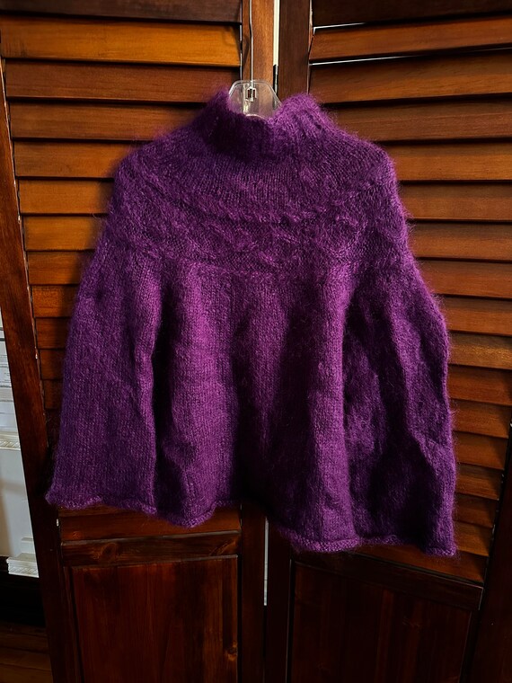 Handmade Purple Wool Sweater - Size Small