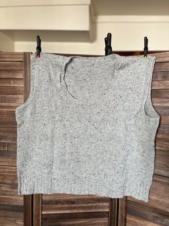 Handmade Grey Wool Sweater Vest- Size 3X