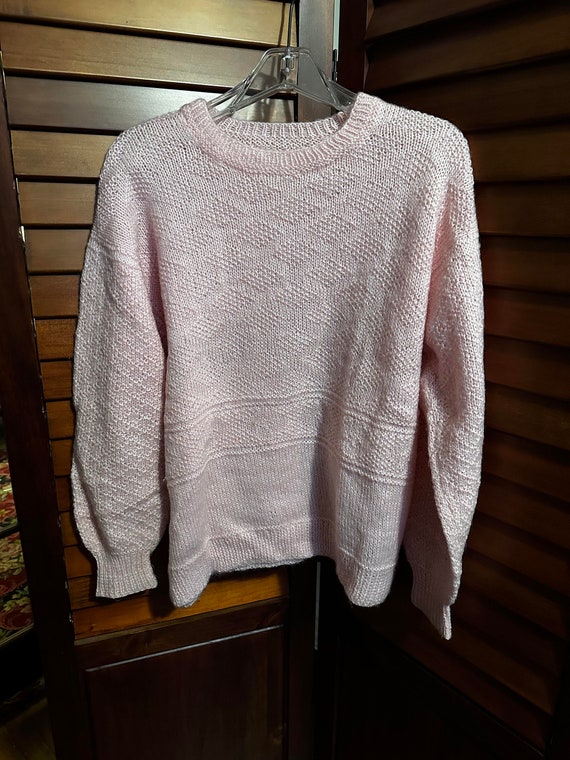 Handmade Light Pink Wool Pullover- Size X Large