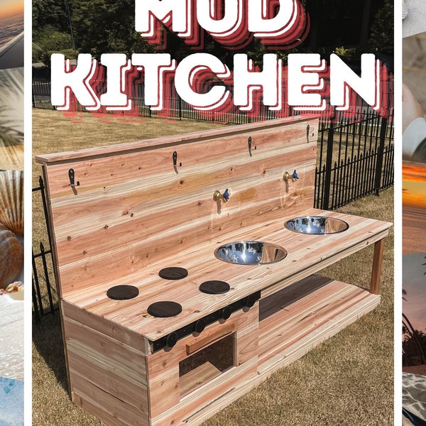 Mud Kitchen .PDF | Original Design | Woodworking DIY Plan with Video | Digital Download ONLY | How to build furniture | Outdoor Kids