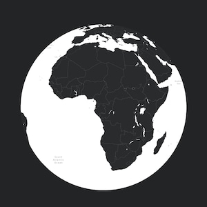 Mapa de África / Arte de pared / Mapa de África de tamaño real / Mapa mundial / Descarga digital