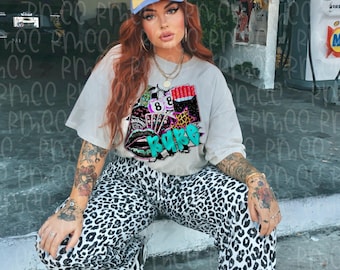 Chica alternativa PNG / Vaquera grunge glamurosa / Diseño de sublimación de chica de campo / Descarga digital de energía rebelde