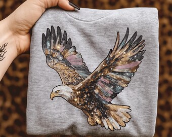 Águila con diamantes de imitación / PNG alternativo / Vaquera grunge glamurosa / Diseño de sublimación de chica de campo / Descarga digital de energía rebelde