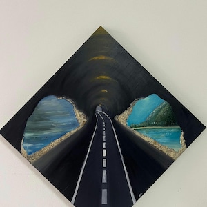 Oil painting on canvas - Picture depicting a gallery