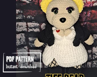 Tiff Bear Crochet Pattern, Spooky Horror Plushie (PDF Pattern)