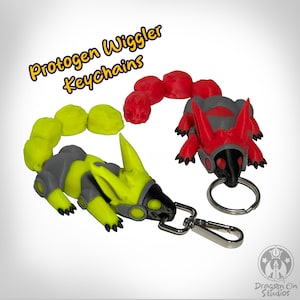 Mega-byte Protogen 3D Printed Fidget Wiggler Keychain (Custom Colors Available)