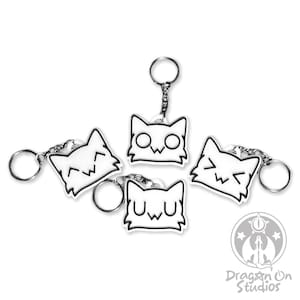 Breloczki OWO Cat Emoticon - Breloczki drukowane w technologii 3D - Dostępne kolory do personalizacji