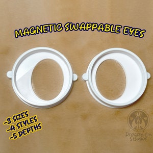 Round Magnetic Follow Me Eyes, Swappable 3D Eyes for Fursuit heads, masks, and cosplays. Removable Eyes for easy washing. (Custom Colors)