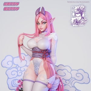 Hanny Bunny | 3D Printed Resin Pinup Miniature | Custom Hand Painted Collectible | Ronin Arts Workshop