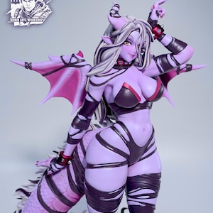 Dracia the Dragon Girl | 3D Printed Resin Pinup Miniature | Ronin Arts Workshop