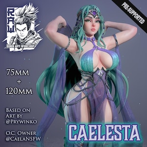 Caelesta the Dancer | 3D Printed Resin Pinup Miniature | Custom Hand Painted Collectible | Ronin Arts Workshop
