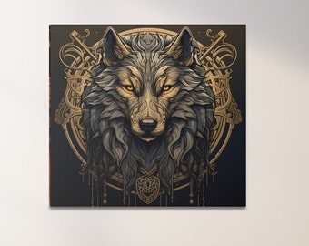 Fenrir Wolf Canvas: Norse Mythology Art, Ready to Hang