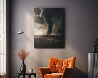 Tornado su tela: decorazione murale con vortice di uragano